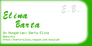 elina barta business card